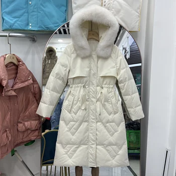 Jos Jacheta Femei de Iarnă 2022 Noua Moda coreeană Subțire, Îngroșat Guler de Blană Mare Maneca Lunga Culoare Solidă Slim Haina F521