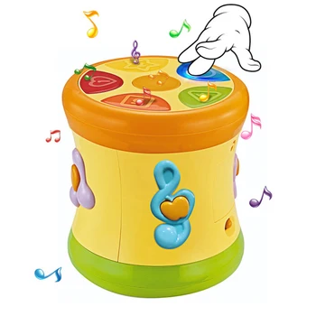 Jucarii Copii Muzica Copii Tambur Mână Pat Tobe Timpurie De Învățare De Învățământ Electrice Puzzle Jucărie Instrument Muzical Cu Lumina De Sunet Jucarii