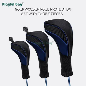 Jucaus sac Golf club acoperă headcovers set sport în aer liber Nr 1 3 5 Golf stâlp de lemn protecție stabilite AUA05