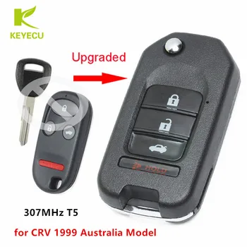 KEYECU Înlocuirea Noi Modernizate Flip Telecomanda Auto breloc 3+1 Buton 307MHz T5 pentru Honda CRV 1999 Australia Model