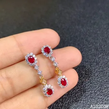 KJJEAXCMY fine bijuterii argint 925 incrustat naturale ruby știfturi de ureche rafinat cercei femei sprijin de testare