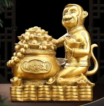 Kaiguang gold monkey comoara cupru maimuță decor bucată de cupru pur comoara xiao maimuță camera de zi de decorare