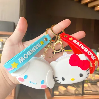 Kawaii Sanrio Breloc Hello Kitty Melodia Mea Kuromi Anime Drăguț Desene Animate Gel De Siliciu De Stocare Zero Portofel Pandantiv Fete Jucarii Si Cadouri