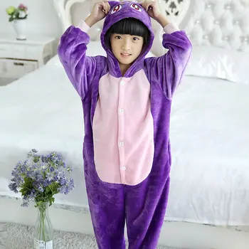 Kigurumi Animale Copii Anime Cosplay Costum Costum Amuzant Scoala De Partid Student Juca Jocuri Onesies Performanță Pisica Violet Fantezie