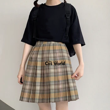 [L1] Fată de Vară Talie Mare Fuste Plisate Fuste Carouri Femei Rochie Pentru JK Uniformă de Școală Elevii Haine