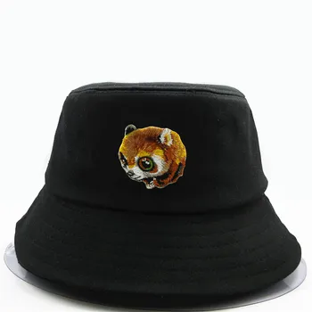 LDSLYJR coon animal broderie de bumbac Pălărie Găleată Pălărie Pescar călătorie în aer liber pălărie de Soare Capac Pălării pentru bărbați și Femei 374