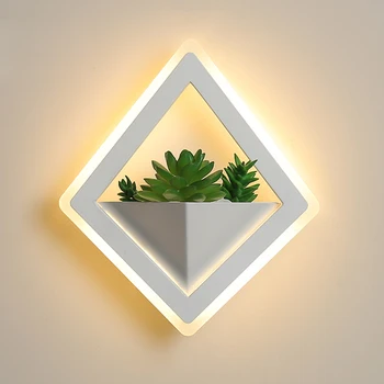 LED Lampă de Perete de diamant Acrilice 10W Simulat plante verzi led lumini de perete de interior Tranșee AC85~260V dormitor, Hol, Veranda, Balcon