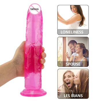 LY Vibrator Realist Erotic Moale Jelly Vibrator ventuza Penis artificial Femeie Anal, Dop de Fund G Spot Masturbari Orgasm Jucarii Sexuale pentru Adulți Gay