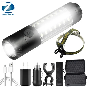 Lanterna Waterrpoof Aluminiu Lanterna pentru CampingXM-L T6 și 28 SMD2835 Led-uri Lanterna USB Reîncărcabilă 18050 Baterie 6 Moduri