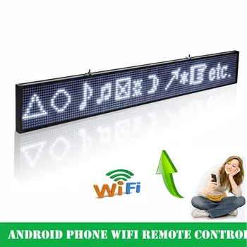 Led alb semn -50cm Android WIFI fără fir Control de la Distanță Programabile Mesaj de Defilare LED-uri de Afișare de Publicitate Bord