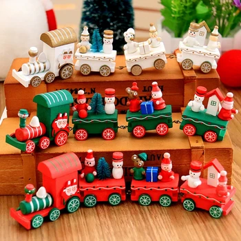 Lemn De Tren De Crăciun Pentru Acasă De Crăciun Navidad Cadouri Decoratiuni De Craciun Cu Mos Craciun Jucarii Copii Ornament Model Nou An