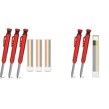 Lemn Masiv Tâmplar Creion Set,Cu Înlocuire Rezerve,Built-In Creion Ascuțit,Pentru Prelucrarea Lemnului Arhitect Arhitect
