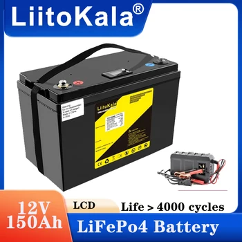 LiitoKala 12.8 v 150AH lifepo4 baterie cu display LCD 12V 150Ah pentru RV Xenon lumina de stocare a energiei Solare Invertor