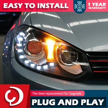 Lumini auto pentru VW POLO Faruri 2011-2018 Git Lampă de Cap Drl Proiector Lentilă Accesorii Auto