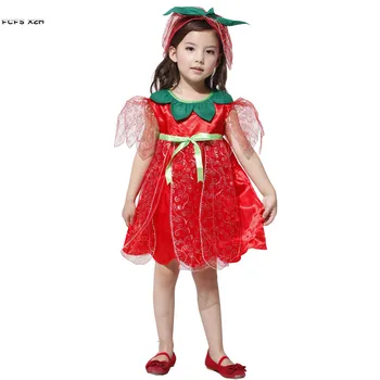 M-XL Rosu Fete Drăguț Halloween Fairy Elfi Costum copii Copii Printesa Cosplay Carnaval de Purim Spectacol de teatru jocul de Rol rochie de petrecere