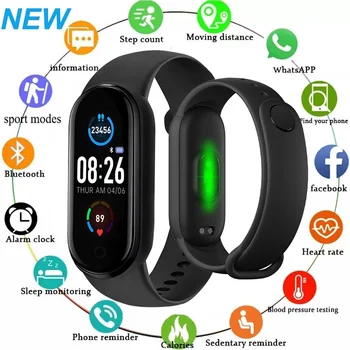 M5 Ceas Inteligent Brățară Sport Transmițător De Fitness Femei Bărbați Ceasuri De Mana Digitale Monitor De Ritm Cardiac Sănătate Ceas Pentru Android