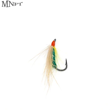 MNFT 10buc Muscă Verde Corpului Galben Coada de Argint Coaste Insecte Zbura Cârlige Muste Păstrăv Zbura de Pescuit