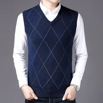 MRMT 2022 Brand Nou Toamna Ierni Barbati Tricotate Pulover V-neck de vârstă Mijlocie Vestă pentru bărbați Bluze Tricotate Vesta
