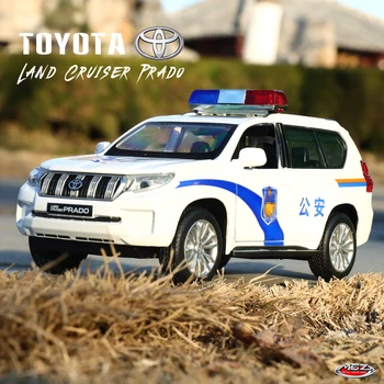 MSZ 1:32 Toyota Land Cruiser Prado de Sunet Și Lumină Model de turnat sub presiune, Metal Vehicul Trage Înapoi de Simulare Colecție Copii Jucărie Cadou