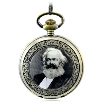 Mare Om Marx Antic Schelet Parte Mecanică a Vântului Buzunar Fob Bărbați Ceasuri Femei Ceas Pandantiv Colier Retro Cadou Suvenir