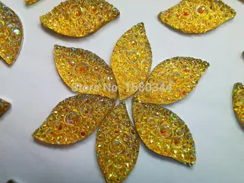 Margele Coase pe pietre strasuri de Aur AB culoare rășină cristale Navette forma 16*30mm flatback 2 gauri pietre prețioase 50pcs/lot