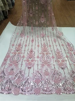 Margele roz de design rochie Broderie tesatura din Africa de dantelă franceză plasă de fire de broderie dantela pentru rochii de seara pentru rochie de petrecere
