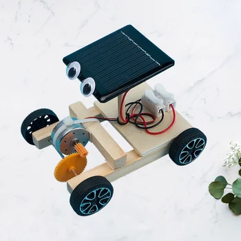 Masina Solar Jucărie Diy Alimentat De Asamblare Jucarii Educative Puzzle Vehicul Kit De Energie Din Lemn Alpinism Știință Copii Asambla Rc
