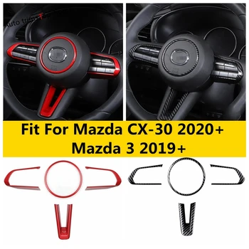 Masina Volan pentru schimbarea vitezelor Cadru de Acoperire Decor Ornamental Pentru Mazda 3 2019 - 2022 / CX-30 2020 - 2022 Rosu / Fibra de Carbon, Accesorii