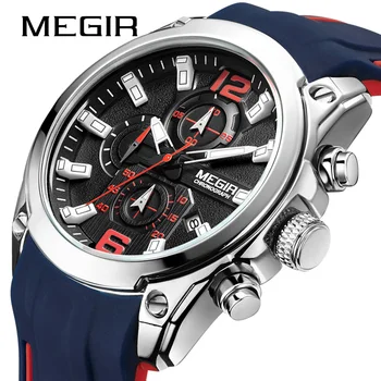 Megir Bărbați Cuarț Cronograf Ceasuri de Lux Impermeabil Ceas de mână de Brand de Top Militare Ceas Sport Barbati Relogios Masculino2063G