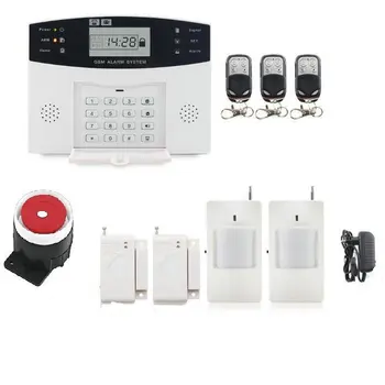 Metal Control de la Distanță Prompt Vocal Wireless senzor de usa de Securitate Acasă sisteme de Alarmă GSM Display LCD Sirena cu Fir Kit 7 Zona Fir