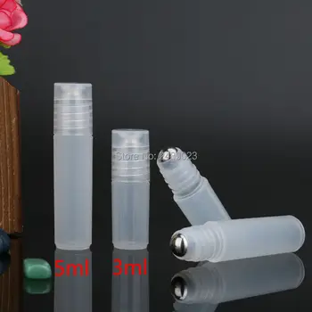 Mini 3 ml 5 ml Roll on Flacon din Plastic pentru Ulei Esential de Gol Aromoterapie Parfum Sticle Returnabile Minge de Metal 20buc/lot