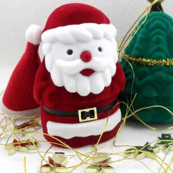 Minunat de Catifea Mos Craciun Inel Pandantiv Cutie de Cadou de Crăciun Cutii Inel Cercei Stud Colier Bijuterii de Afișare Rack en-Gros 50pcs