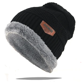 Moda Iarna căciuli bumbac 100%, flexibil cald tricotate beanie hat cu mai gros de lână bărbați femei în aer liber Chelioși cap de schi