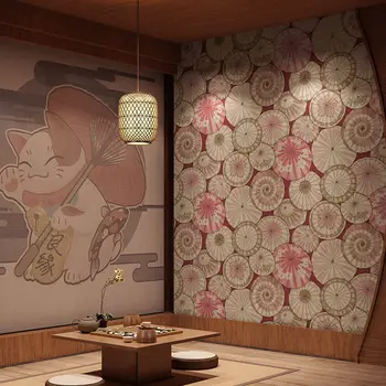 Moda Personal Bohemia Umbrelă Roșie Tapet Japoneză Hotel Restaurant Living, Dormitor, Salon De Frumusete Tapet