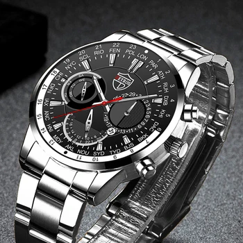 Moda de lux pentru Bărbați Ceasuri de Argint din Oțel Inoxidabil Cuarț Ceas pentru Bărbați 2022 Brand Calendar de Afaceri din Piele Ceas reloj hombre