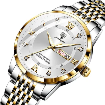 Moda pentru Bărbați Cuarț Ceas rezistent la apa Luminos de Afaceri Cronograf de Mână Ceas de Curea din Otel Inoxidabil Ceas de mână pentru bărbați