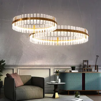 Modern Candelabru de Cristal Lumini cu LED-uri Rotunde Europene Candelabre de Cristal Lumini Prindere Lampă de Agățat Casa de Lux de Iluminat Interior