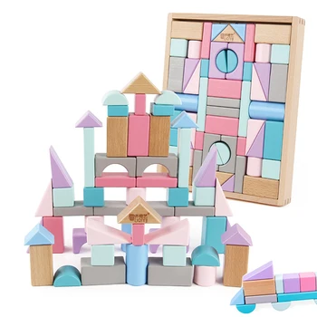 Montessori Jucarii Din Lemn Particule Mari Blocuri Educația Timpurie A Copiilor De Asamblat Jucarii Puzzle Pentru Copii 1-2-3 Ani