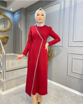 Musulman Diamante Cu Rochii Maxi Rochie Vestidos Hijab Cardigan Kimono Robă Lungă, Rochii Jubah Orientul Mijlociu Ramadan Eid Arabe Islamice