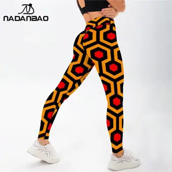 NADANBAO Moda! Grafică Geometrice Imprimare Pantaloni Trunchiate Respirabil De Înaltă Talie Sport Yoga Leggins Femei Elastice Pantaloni