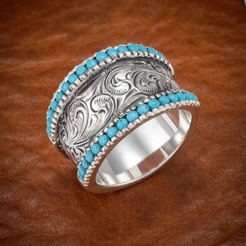 Naturale Inel Turcoaz sculptate de Mână, inel Cadou de Logodnă Mireasa Nunta Ziua Îndrăgostiților Angajament Ring Bijuterii