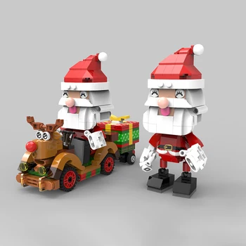 Noi De Craciun Serie Cărămizi Jucării Ren Moș Crăciun Gingerbread House Castle Asamblare Kit De Model Pentru Copil Cadouri