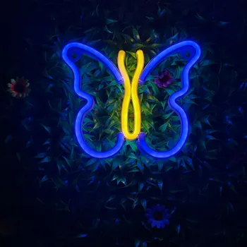 Noi Fluture Neon Semn de Lumină LED-uri de Animale Logo-Lumina de Noapte Becuri Lampă de Perete Decor Romantic Petrecere Camera Cadou