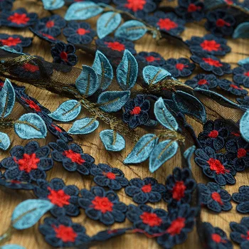 Noi industria grea solubil în apă ț tridimensional broderie flori tesatura de Designer personalizate DIY rochie mozaic