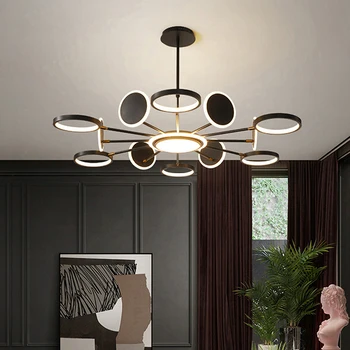 Nordic Aur/Negru Moderne Luminile LED Pentru Salon hanglamp Pandantiv Lampa decor acasă Lămpi de suspendare a corpului de iluminat lustru