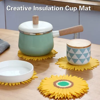 Nordic Creative Izolare Pad Ceașcă de Ceai Mat Silicon Placemat Rundă de Înaltă Temperatură Anti-opărire Mat