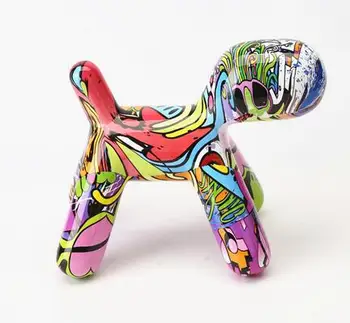 Nordic culoare de animale mici drăguț Câine din Baloane rasina de artizanat acasă decorare decorare birou cabinet de vin cadou