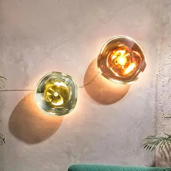 Nordic lux lumini de perete Designer Lava Lampă cu Led-uri Pentru Dormitor, Noptiera E27 aur tranșee de perete Oglinzi Baie decorative de perete de lumină