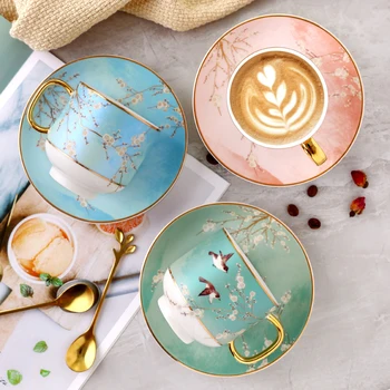 Nou Chinezesc Stil Rural Ceramice Cană Cafea Și Farfurie Britanic După-Amiază De Ceai Negru, Ceai, Cani Cu Lingura De Partid Drinkware