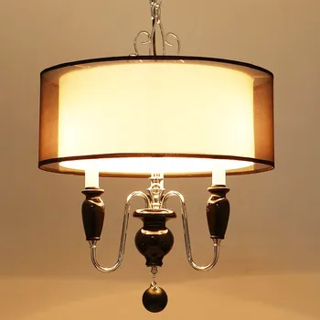 Nou Stil Regal Pandantiv lampă Neagră Etamină Abajur Ceramic Decorat cu Pandantiv lumina Camera de zi Pedant Lumină Transport Gratuit